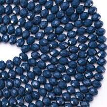 85 件 6 毫米刻面玻璃珠、用于珠宝制作的水晶玻璃珠、用于项链、手链、耳环的扁平隔珠（瓷色）