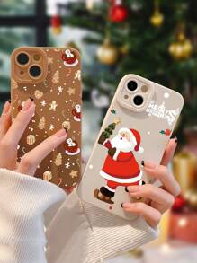 2 件装圣诞老人卡通图案 TPU 磨砂防摔手机壳，兼容 16/11/12/13/14/15/15 Pro/15 Plus/15 Pro Max/7 Plus/8 Plus/X/Xs Max/Xr/11 Pro/12 Pro/13 Pro/14 Pro/12 Mini/13 Mini/11 Pro Max/12 Pro Max/13 Pro Max/14 Pro Max/14 Plus/6/6s/6 Plus/7/8/16 Pro/16 Plus/16 Pro Max/SE&Galaxy/A54/A14/A12/A13/A15/A32/A33/A24/A52S/S20/S21/S22/S23/S24/S23 Plus/S24 Ultra - 彩色 - 查看 1