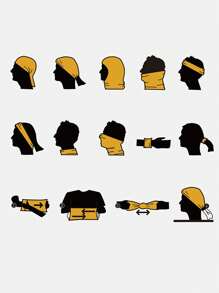 1 Pc Men's Summer UV Protection Neck Gaiter: Sunscreen Mask, Motorcycle Face Mask, Hanging Ear Scarf & Ice Silk Hat Cycling Sunscreen Mask Men And Women's Sports Cycling Ice Silk Headscarf Fishing Windproof Bicycle Scarf Neck Cover - Black - View 2