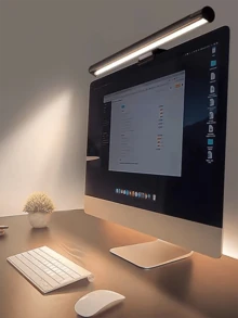 1 Pieza Luz De Pantalla De Computadora Lámpara De Decoración De Escritorio Con Regulación Usb, Protección Ocular Para Juegos Con Pc - Negro - Ver 2