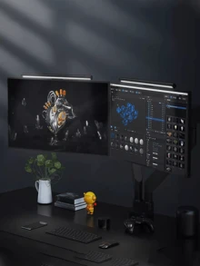 1 Pieza Luz De Pantalla De Computadora Lámpara De Decoración De Escritorio Con Regulación Usb, Protección Ocular Para Juegos Con Pc - Negro - Ver 5