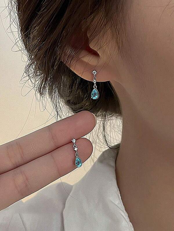 Rhinestone Water Drop Earrings