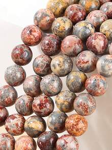 天然紅玉石圓珠-珠寶配件製作diy項鍊彈性珠子手鐲耳環時尚瑜伽男女皆宜 - 紅色 - 查看 2