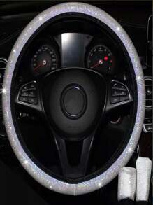 KIT CUBRE VOLANTE CON BRILLOS - Plateado - Ver 2