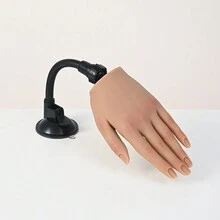 1 Pc Silicone Nail Practice Hand For Acrylic Nails, Realistic Nail Training Hands With 30 PCS Nail Tips And 1 Pc  Nail Scissors , Lifelike Professional Hand Mannequin Nail Practice For Beginners - Camel - View 3