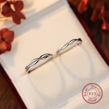 1pc Pure Silver Mobius Strip Couple Ring, Designer Style Fashionable Accessory For Women - male - View 3