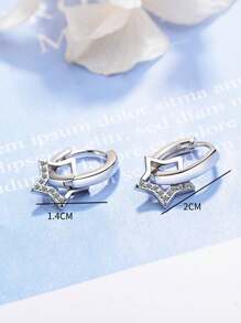 1pair Star Shaped Pendant Earrings Suitable For Daily Wear - Silver - View 2