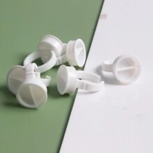 100 cái/túi Kích thước L Thuốc màu Keo dính Nhẫn Hình xăm Ink Giá đỡ Đối với Bán vĩnh viễn Trang điểm Phụ kiện - trắng - Xem 1