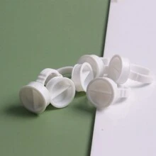 100 cái/túi Kích thước L Thuốc màu Keo dính Nhẫn Hình xăm Ink Giá đỡ Đối với Bán vĩnh viễn Trang điểm Phụ kiện - trắng - Xem 4