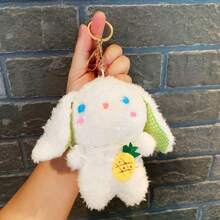 1入卡通毛絨長耳兔鑰匙包掛件,鑰匙或手提包飾品 - 綠色 - 查看 1