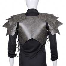 Armadura vikinga Medieval, conjunto de armadura de hombro, disfraz de actuación en el escenario de Halloween, armadura de guerrero, chaqueta, 1 pieza - Gris - Ver 3