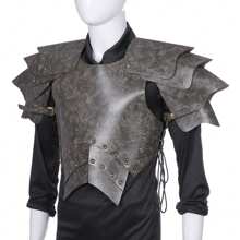 Armadura vikinga Medieval, conjunto de armadura de hombro, disfraz de actuación en el escenario de Halloween, armadura de guerrero, chaqueta, 1 pieza - Gris - Ver 2
