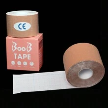 1卷5m隱形透氣自黏式提升織帶適用於抗流掛,鍛煉,女士管文胸胸部麵團,無紡布織物乳貼 - 米色 - 查看 1