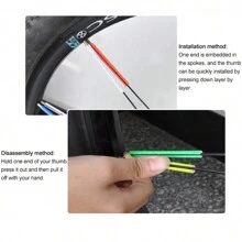 12/24/36PCS Túi Nan hoa bánh xe đạp Miếng dán phản quang Dải ống Đèn cảnh báo DIY 7,5cm Bộ phản quang an toàn cho xe đạp leo núi - màu xanh lá - Xem 9