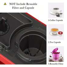 Single Serve Coffee Maker With Filter Mini Coffee Brewer for K Cup Pods Capsule Ground Coffee Instant Coffee Machine - Red - View 5