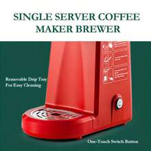 Single Serve Coffee Maker With Filter Mini Coffee Brewer for K Cup Pods Capsule Ground Coffee Instant Coffee Machine - Red - View 6