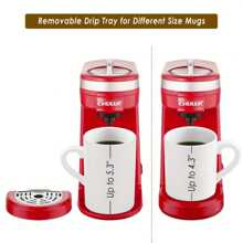 Single Serve Coffee Maker With Filter Mini Coffee Brewer for K Cup Pods Capsule Ground Coffee Instant Coffee Machine - Red - View 9