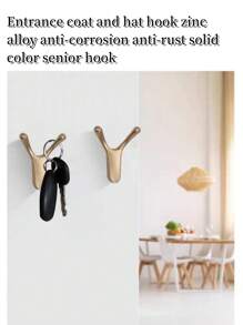 Minimalist Coat Rack Wall Mounted Hat Hook, Zinc Alloy, Anti corrosive And Anti-rust, Luxury Solid-colored Hat Hook For Entryway - Gold - View 2