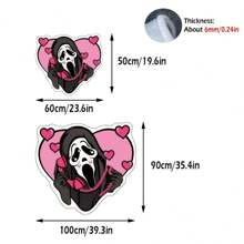 1入組愛心鬼紋地毯/浴墊，柔軟光滑毛絨底部防滑，適用於臥室、客廳、遊戲房、衣櫃等所有季節裝飾 - 黑色 - 查看 4