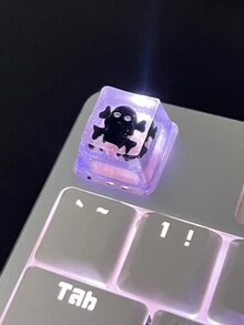 Tapa De Tecla Abs Con Estampado De Calavera Negra, Bonita, Para Decoración De Teclado Mecánico, 1 Ud. - Negro - Ver 1