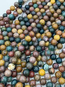 1入組多彩海藍色瑪瑙石珠子,可用於diy珠寶製作(手鍊,項鍊,耳環)(6/8/10mm) - 彩色 - 查看 5