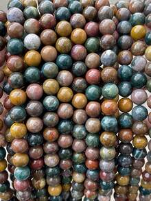 1入組多彩海藍色瑪瑙石珠子,可用於diy珠寶製作(手鍊,項鍊,耳環)(6/8/10mm) - 彩色 - 查看 1