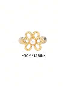 2pairs Gold-Tone Flower Shape Waist Tightener Clasps For Jeans, Detachable And Adjustable Pants Waist Button, No Sewing Needed Cute Valentine's Day Valentines - Gold - View 3