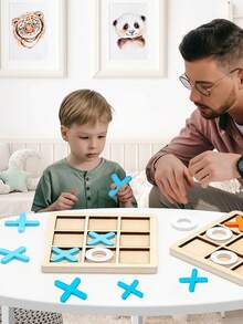 1入組木製九宮格拼圖教育互動教學工具 - 藍色 - 查看 4