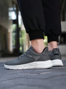 Plus Size Men's Fashionable Sports Shoes With Pu Leather Surface, Super Light Weight, Waterproof And Multi-functional For Autumn And Winter - Dark Grey - View 3