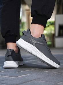 Plus Size Men's Fashionable Sports Shoes With Pu Leather Surface, Super Light Weight, Waterproof And Multi-functional For Autumn And Winter - Dark Grey - View 5