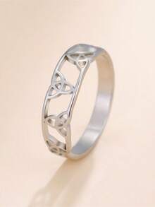 1 Miếng Thép không gỉ Ổn định Tam giác Nút Mở Nhẫn , Đơn giản Quà kỷ niệm Đối với phụ nữ Và Cặp đôi - phong cách A - Xem 18