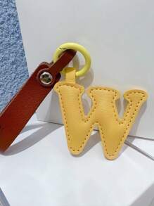 1pc Ladies' Multicolor Letter Pu Leather Bag Charm Keychain Pendant, Suitable For Daily Use