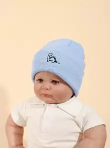3pcs Baby Dinosaur Embroidery Knitted Hats - Multicolor - View 3