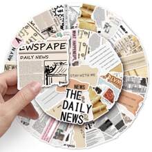50pcs Newspaper Style Graffiti Stickers - Multicolor - View 8