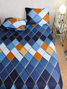 Printed Fitted Sheet Set For Home Use - Multicolor - View 4