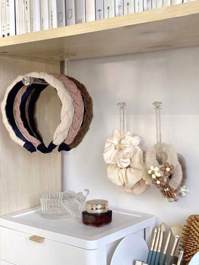 2pcs Hair Band, Hair Band, Hair Band, Jewelry Rack, Wall-Hanging Type Without Perforating, Gift For Valentine's Day Back To School,Travel Essential