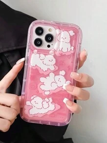 1 Pieza Funda Rosa Con Forma De Perro Compatible Con Iphone, Huawei, Xiaomi, Redmi