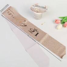 2pcs/set 18th 21th 25th 30th 40th 50th 60th 70th Rose Gold Birthday Queen Sash with Pin, Sweet Rhinestone Tiara Crown, Birthday Gifts Decorations Women - 21 year old suit - View 3