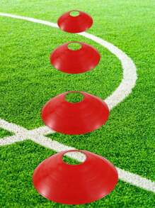 10 件裝 19cm*5cm 足球訓練配件 - 錐體、圓盤、屏障、標記圓盤 - 紅色 - 查看 6