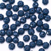 85 件 6 毫米刻面玻璃珠、用于珠宝制作的水晶玻璃珠、用于项链、手链、耳环的扁平隔珠（瓷色）