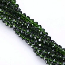 60 piezas de cuentas de cristal facetado de 8mm, color verde transparente, para hacer pulseras, collares y aretes de joyería DIY - Verde militar - Ver 2