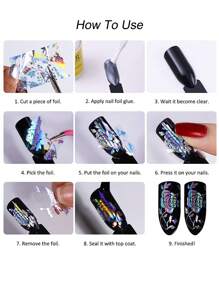 FULL BEAUTY 16毫升轉印箔膠甲油粘合貼紙箔片甲凝膠浸泡式uv印花凝膠亮光甲藝人icure凝膠指甲膠用於鑽石珍珠箔 - 白色 - 查看 3