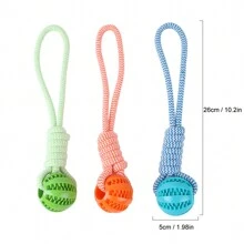 Bola Interactiva Portátil Dispensadora De Alimento Adecuada Para Que Las Mascotas Muerdan Y Muelan Los Dientes - Verde - Ver 5