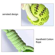 Bola Interactiva Portátil Dispensadora De Alimento Adecuada Para Que Las Mascotas Muerdan Y Muelan Los Dientes - Verde - Ver 4