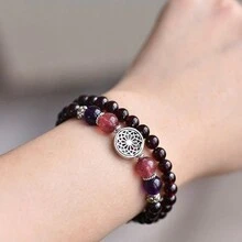 1入時尚珠寶設計石榴石、晶、草莓水晶 S925銀製雙圈編織手鍊,男女皆宜,是男女友最佳禮物之一 - 手鍊 - 查看 3