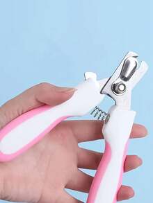 1只粉白色兔耳形狀不銹鋼寵物指甲剪,方便、省力且美麗 - 粉色 - 查看 2