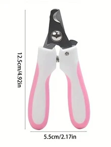 1只粉白色兔耳形狀不銹鋼寵物指甲剪,方便、省力且美麗 - 粉色 - 查看 5