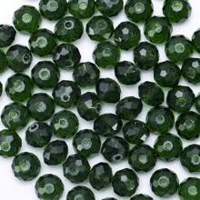 60 piezas de cuentas de cristal facetado de 8mm, color verde transparente, para hacer pulseras, collares y aretes de joyería DIY - Verde militar - Ver 6