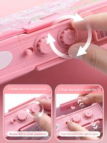 粉色密碼鎖鉛筆盒 - 粉色 - 查看 3