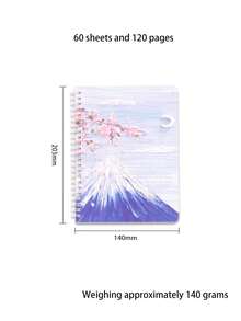1本a5/a7隨機顏色螺旋筆記本,啟發靈感的油畫風景繪畫筆記本,適用於小學和初中學生,作為日記,練習,記事本,厚實線條的期刊 - 彩色 - 查看 9